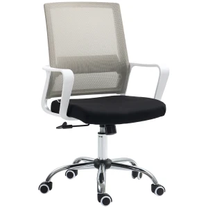 Vinsetto Ergonomic Office Chair, Mesh Desk Chair with Adjustable Height, Armrest, 360Â° Swivel Wheels, Black