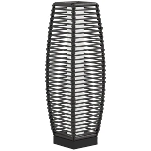 Outsunny Solar Powered Floor Lamp, LED Outdoor Garden Lantern, Pathway Light, Decorative Lighting with Auto On/Off, Grey