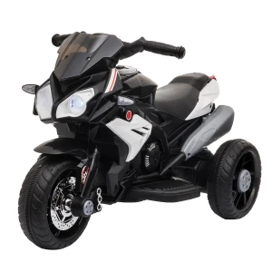 HOMCOM Kids Motorcycle Ride On Trike, 6V Battery Powered with Steel Frame, Safe & Fun, Black