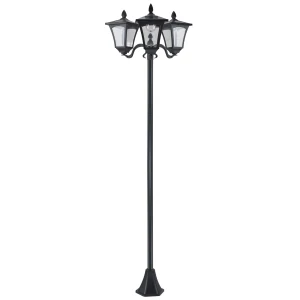 Outsunny 3-Solar Powered Lamp Post, IP44, 51.5Lx47Wx182.5H cm-Black