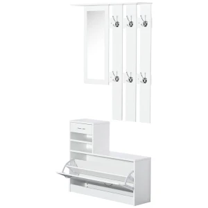 HOMCOM Entryway Furniture Set-White 