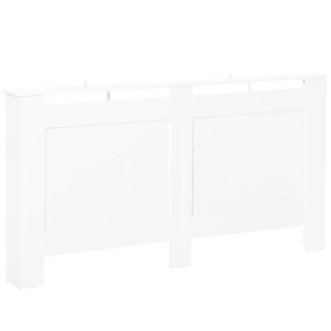 HOMCOM Wooden Radiator Cover Heating Cabinet Modern Home Furniture Grill Style White Painted (Large)