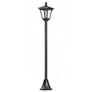 Outsunny Outdoor Solar Powered Post Lamp Sensor Dimmable LED Lantern Bollard Pathway 1.6M Tall â€“ Black
