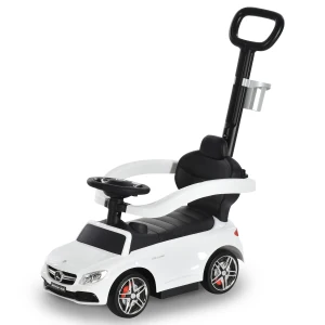 HOMCOM Toddlers Push Along Car Licensed PP Mercedes-Benz Ride On Stroller White