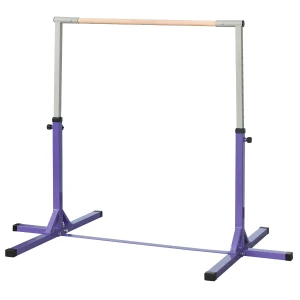 HOMCOM Steel Frame Adjustable Horizonal Gymnastics Bar For Kids Home Gym Training Children Junior Kip High Bar Fitness Purple