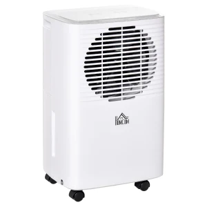 HOMCOM Portable Dehumidifier with Humidity Display, 2 Speed Modes, Continuous Drainage and 24 Hour Timer for Bedroom, Living Room