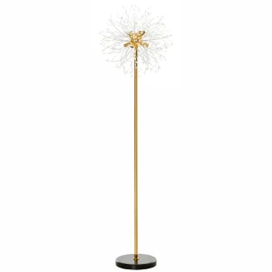 HOMCOM Modern Floor Lamp, Tall Standing Lamp with Dandelion-like Lampshade for Living Room