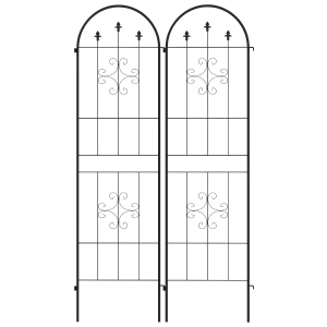 Outsunny Metal Trellis Set of 2, Garden Trellis for Climbing Plants Support Frames, Arrow Design