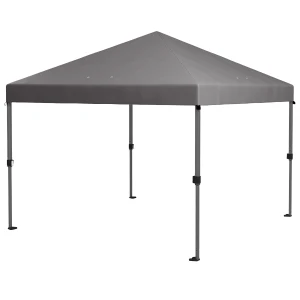 Outsunny 3 x 3(m) Pop Up Gazebo, 1 Person Easy up Marquee Party Tent with 1-Button Push, Adjustable Straight Legs, Stakes, Ropes,