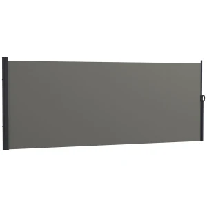 Outsunny Retractable Side Awning, Outdoor Privacy Screen for Garden, Hot Tub, Balcony, Terrace, Pool, 400 x 160cm, Dark Grey