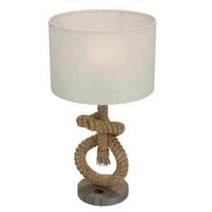 HOMCOM Nautical LED Table Lamp with USB Charging Port, Bedside Desk Lamp for Bedroom, Living Room, Home Office