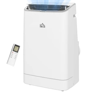HOMCOM 14,000 BTU Mobile Air Conditioner, 35mÂ², Smart Home WiFi, with Dehumidifier, Fan, 24H Timer, Window Kit, White