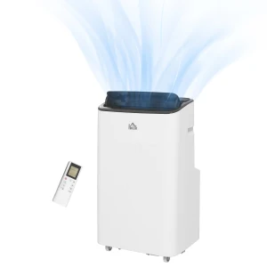 HOMCOM Portable Air Conditioner 14,000 BTU, Smart WiFi, Dehumidifier, Fan Functions, 24H Timer, for Rooms up to 35m