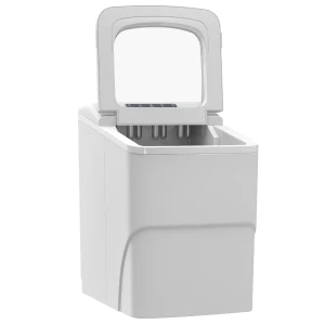 HOMCOM Bullet Ice Cube Maker Portable, Automatic Cleaning, 9 Cubes per 8 Minutes, Visible Window, White