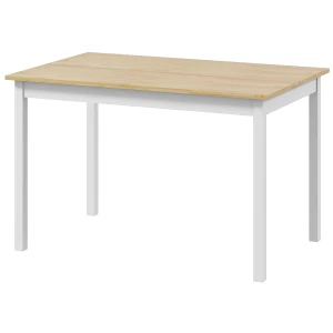 HOMCOM 120 x 75cm Dining Table, Farmhouse Dining Room Table with Pine Wood Frame, Space Saving Kitchen Table, Natural
