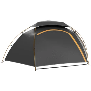 Outsunny Dome Camping Tent with Aluminium Frame, Removable Rainfly, 2000mm Waterproof, for 1-2 Persons, Grey
