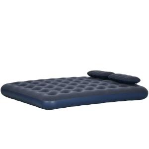 Outsunny Inflatable Air Mattress, Double Bed Size with Hand Pump, Comfortable & Durable, Vibrant Blue