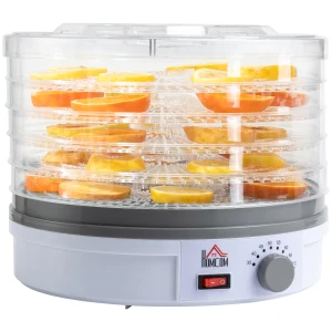 HOMCOM 5 Tier Food Dehydrator, 245W Food Dryer Machine with Adjustable Temperature Control for Drying Fruit, Meat, Vegetable, Jerky and Pet Treat