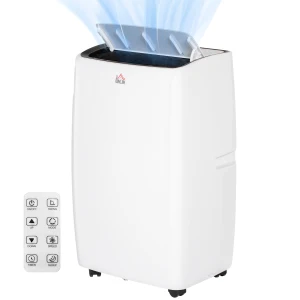 HOMCOM 12,000 BTU Mobile Air Conditioner for Room up to 28mÂ², with Dehumidifier, Sleep Mode, 24H Timer On/off, Wheels