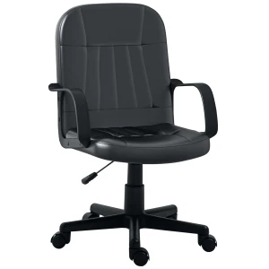 HOMCOM Swivel Executive Office Chair, PU Leather Computer Desk Chair, Gaming Seater, Black