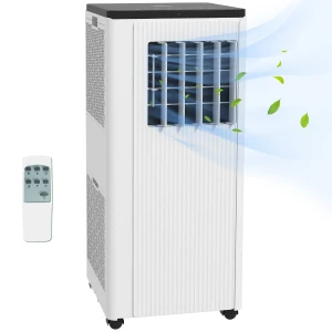 HOMCOM 7,000 BTU Mobile Air Conditioner, 15mÂ², Smart Home WiFi, with Dehumidifier, Fan, 24H Timer, Window Kit, White