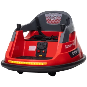 HOMCOM Bumper Car, 360Â° Rotation Spin 12V Kids Electric Car with Lights, Music, for Ages 1.5-5 Years - Red