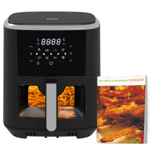 HOMCOM 6.7L 4 in 1 Air Fryer, Bake, Roast and Dehydrator with Digital Display, Rapid Air Circulation, Adjustable Temperature, Timer