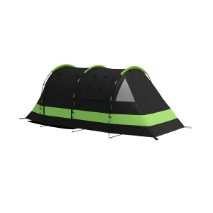 Outsunny Blackout Camping Tent for 4-5 Person, with Bedroom & Living Room, 3000mm Waterproof, for Fishing Hiking Festival, Black