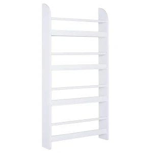 HOMCOM Wood Wall/Standing Magazine Holders Book Rack Shelf 4 Tiers Space Saving Design Water Resist Home Office Decoration