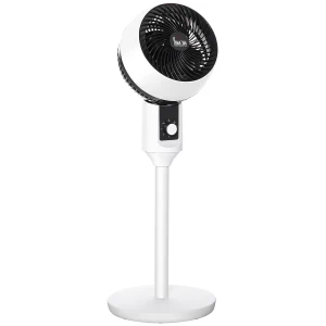 HOMCOM 32'' Air Circulator Fan 3 Speed, 70Â° Oscillation 90Â° Vertical Tilt, Round Base, Carry Handle, for Living Room, Bedroom, Office, Black and White