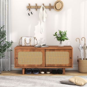 Schuhschrank Eleganter mit 2 Türen 104x40x48 cm Naturfarbe