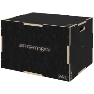 SPORTNOW Plyo-Box/Springbox, robuust, 76x61x51 cm, Zwart, Handvat 10x3,5 cm, tot 120 kg