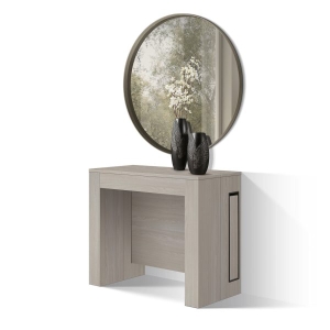 PAZZO DESIGN Tavolo Consolle Allungabile con porta prolunghe, Olmo Perla, Made in Italy, da 45 a 300 cm