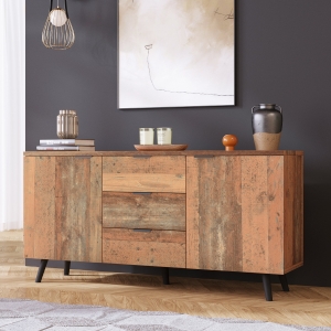 Sideboard 3 Schubladen Vintage Design 140cm für Esszimmer Braun
