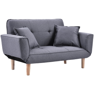 Expandable 2 Seater Bed Settee with 3 Adjustable Positions, Grey