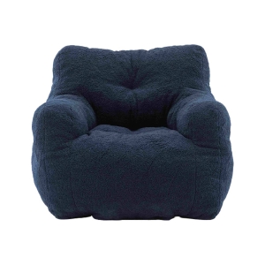 Soft Tufted Foam Snuggle Chair with Teddy Fabric, Blue