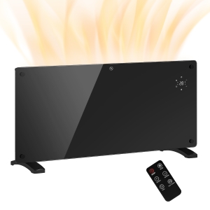 HOMCOM Radiator Electric cu Temperatură Reglabilă, Protecție la Supraîncălzire și Telecomandă, 87x21,5x44,5 cm, Negru