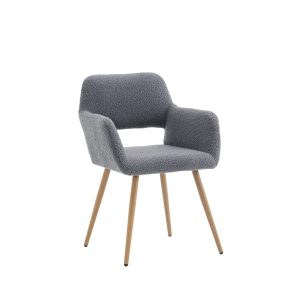 Chaise de maquillage en tissu Teddy velours, Gris foncé