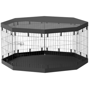 PawHut Wybieg dla Szczeniąt, Wysokość 76 cm/ok. 2,5 m², 8 Paneli, Płachta Podłogowa, Kombinowana Pokrywa Dachowa