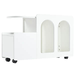 Armoire d'appoint blanche avec roulettes, Blanc