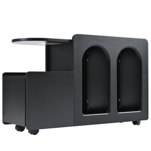 Armoire d'appoint multifonctionnelle avec roulettes, Noir
