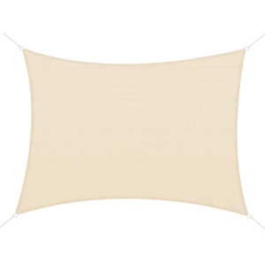 Outsunny Acoperis Perdea tip Velier Parasolar Dreptunghiular Potectie Raze UV din PE Crem, 4x6m