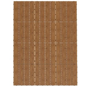 Outsunny Terrassenfliesen - Gepunktete Holzfliesen - Set von 12 Stk., Maximale Fläche 1,08 m² - Steckbar, Sehr einfache Installation