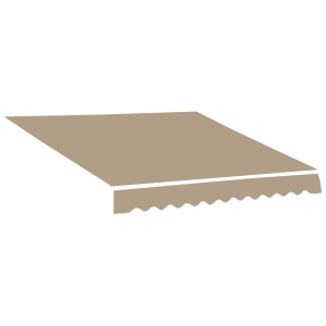 Outsunny Ersatzmarkise für Markisen - Saum mit weichen Wellen - Hochdichtes 280 g/m² UV-beständiges Polyesterstoff 3,82 m x 2,4 m (vorspringend) Café Latte