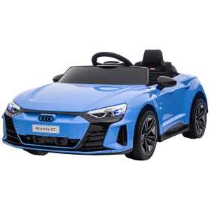 HOMCOM Elektroauto für Kinder 12 V - mit Fernbedienung der Eltern - V. Max. 5 km/h - Soundeffekte, Lichter - Audi RS E-tron GT Blau
