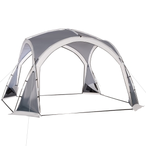 Outsunny Familien-Dome-Campingzelt für 6-8 Personen mit 4 Reißverschlusstüren, abnehmbarem Oxford-Stoff, Lampenhaken