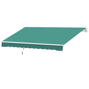 Outsunny Markise manuell ausfahrbar mit verstellbarem Winkel Aluminium Polyester wasserdicht 3L x 2,5B m Grün