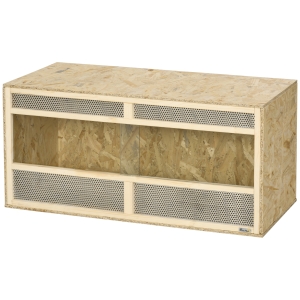 PawHut Terrarium aus OSB-Holz für Reptilien mit schwenkbarer Glastür - 100 x 47 x 47 cm Naturholz