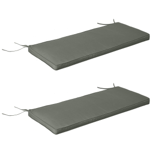 Outsunny Abnehmbare Gartenbankkissen - Schaukelbankkissen - Set mit 2 - dim. 120L x 50B cm - Füllung 5 cm - Bindeschnüre - Graues Polyester