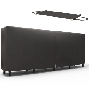 Outsunny Abri bûches, range-bûches, avec sac de transport en toile, housse en Oxford 600D,   240l x 36P x 99H cm, métal, noir